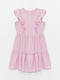 Crew Neck Ruffle Detailed Girl Dress